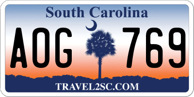 SC license plate AOG769