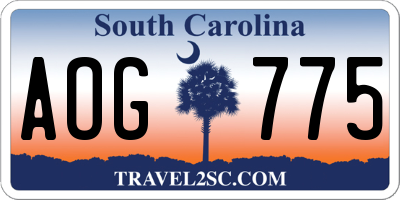 SC license plate AOG775