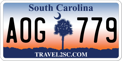 SC license plate AOG779