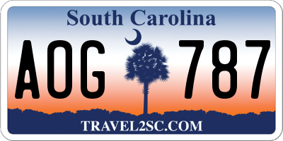 SC license plate AOG787