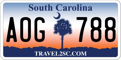 SC license plate AOG788