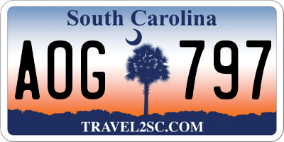 SC license plate AOG797
