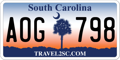 SC license plate AOG798