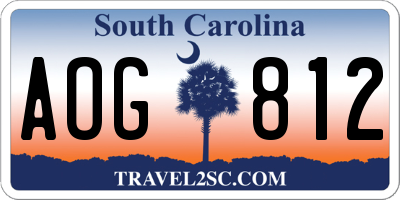 SC license plate AOG812