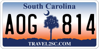 SC license plate AOG814
