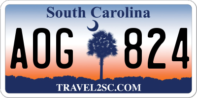 SC license plate AOG824