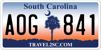 SC license plate AOG841