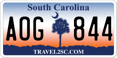 SC license plate AOG844