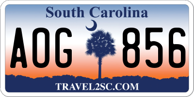 SC license plate AOG856