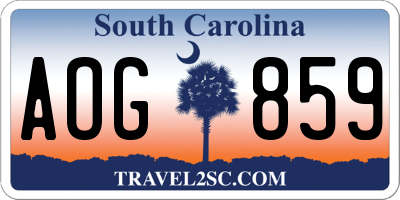 SC license plate AOG859