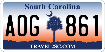 SC license plate AOG861