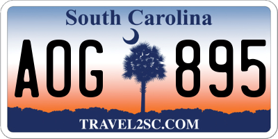 SC license plate AOG895