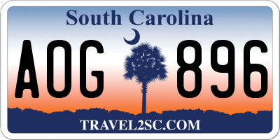 SC license plate AOG896