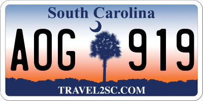 SC license plate AOG919