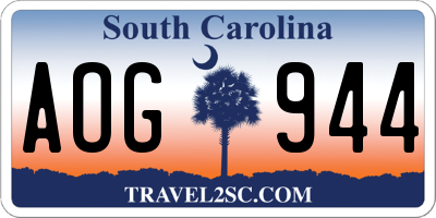 SC license plate AOG944