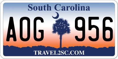 SC license plate AOG956