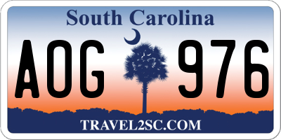 SC license plate AOG976