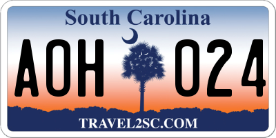 SC license plate AOH024