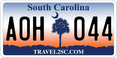 SC license plate AOH044