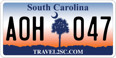 SC license plate AOH047