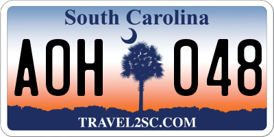 SC license plate AOH048