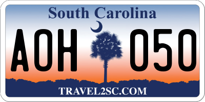 SC license plate AOH050