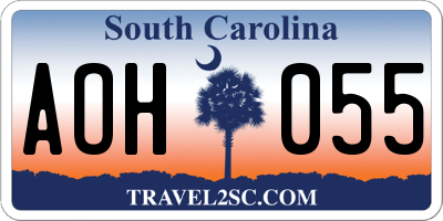 SC license plate AOH055