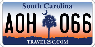 SC license plate AOH066