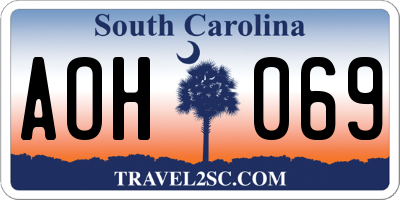 SC license plate AOH069
