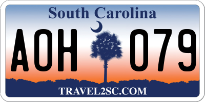 SC license plate AOH079