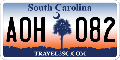 SC license plate AOH082