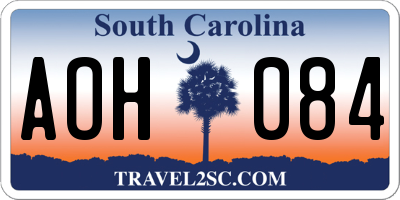 SC license plate AOH084