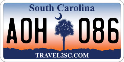 SC license plate AOH086