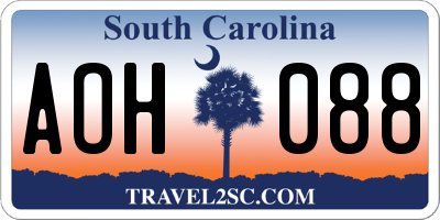 SC license plate AOH088