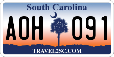 SC license plate AOH091