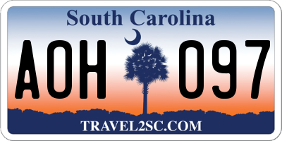 SC license plate AOH097