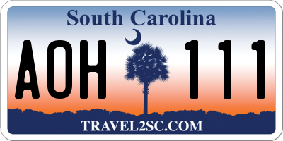SC license plate AOH111