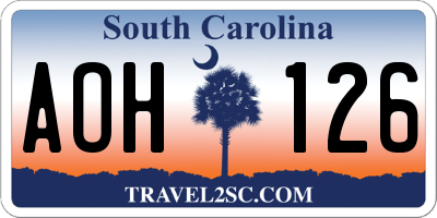 SC license plate AOH126