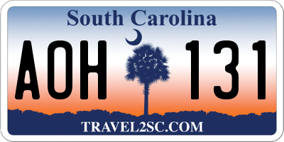 SC license plate AOH131