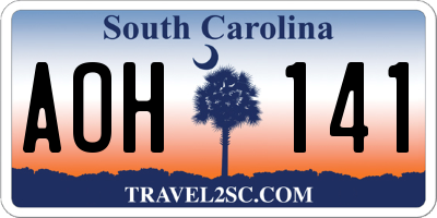 SC license plate AOH141