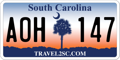 SC license plate AOH147