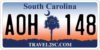 SC license plate AOH148