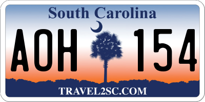 SC license plate AOH154