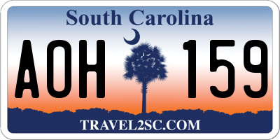 SC license plate AOH159