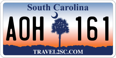 SC license plate AOH161