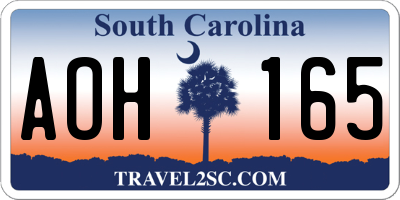 SC license plate AOH165