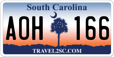 SC license plate AOH166