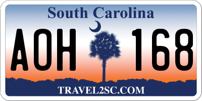 SC license plate AOH168