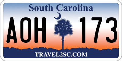 SC license plate AOH173