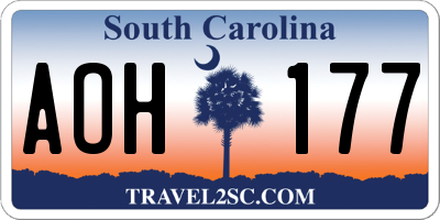 SC license plate AOH177